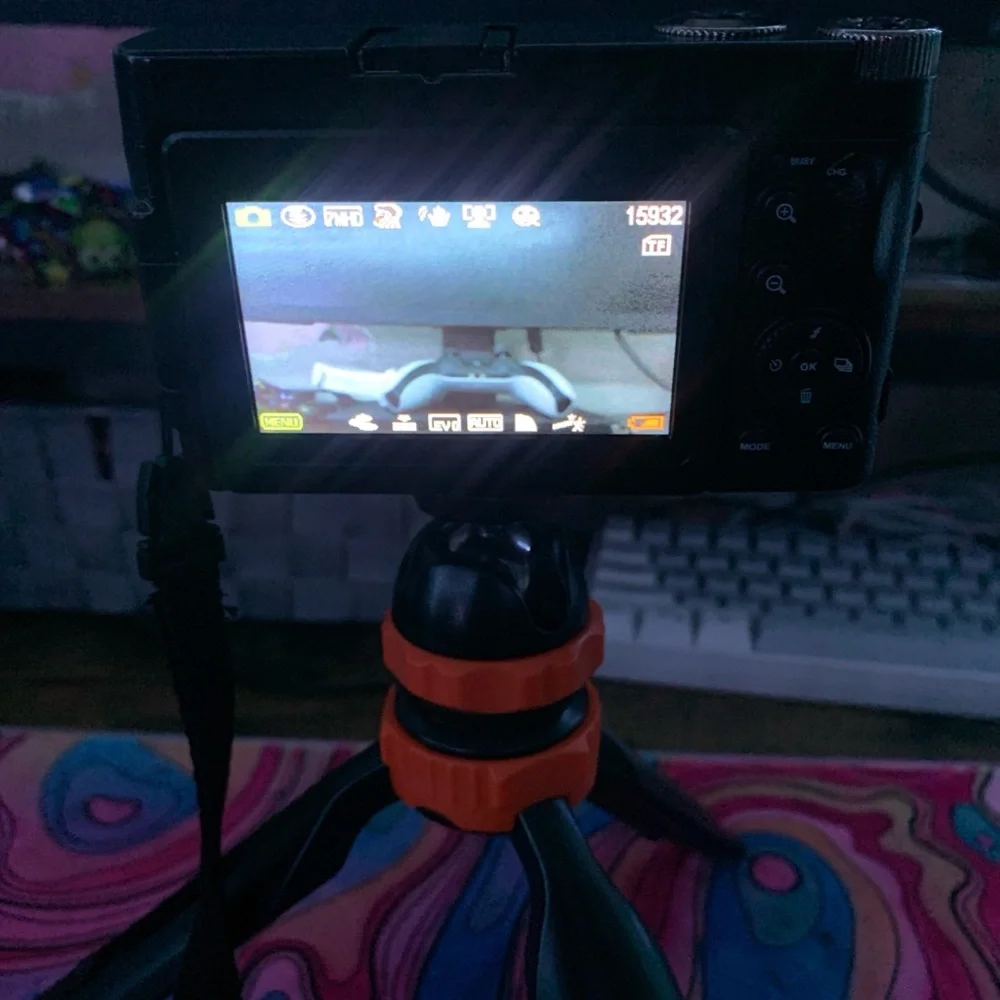 Compact Digital Camera with Tripod - Black and Orange